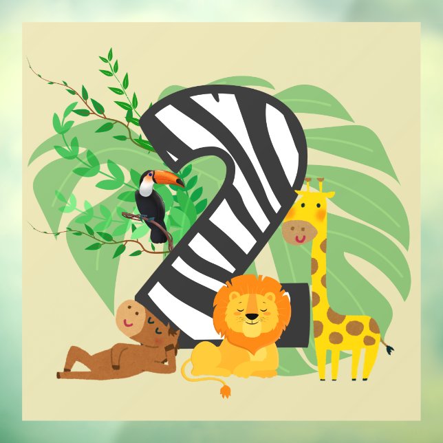 Autocollant Pour Fenêtre 2 years old! Happy Birthday baby! (Feuille 3)