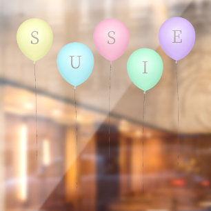 Autocollant Pour Fenêtre 5 Ballons colorés lumineux avec des lettres person