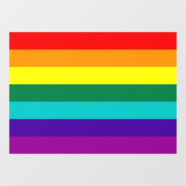 Autocollant Pour Fenêtre 7 bandes Rainbow Pride (Feuille)