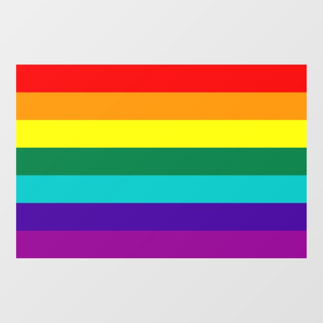 Autocollant Pour Fenêtre 7 bandes Rainbow Pride  (Feuille)