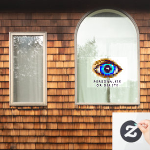 Autocollant Pour Fenêtre 8 bits Pixel Art Eye Déplaisant Digital Regarder