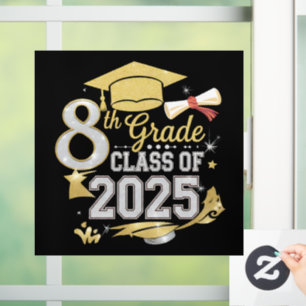 Autocollant Pour Fenêtre 8e Classe De 2025 Graduate Graduation