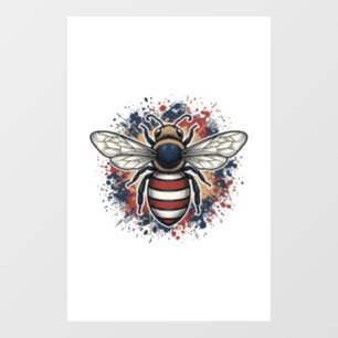 Autocollant Pour Fenêtre Abeille patriotique gravure vintage vecteur Design