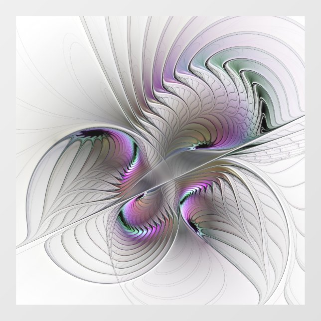 Autocollant Pour Fenêtre Abstrait moderne Shy Imaginaire Figure Fractal Art (Feuille)