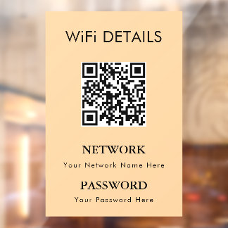 Autocollant Pour Fenêtre Accès au réseau WiFi | Affichage du mot de passe d