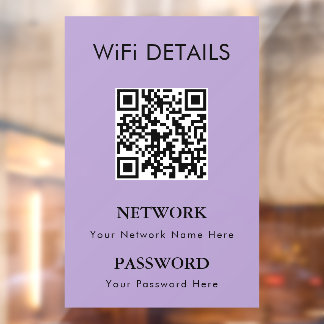 Autocollant Pour Fenêtre Accès au réseau WiFi | Affichage du mot de passe d