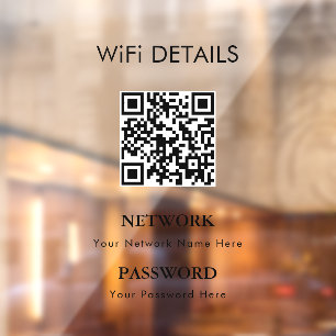 Autocollant Pour Fenêtre Accès au réseau WiFi Affichage du mot de passe d