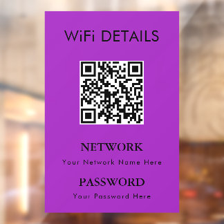 Autocollant Pour Fenêtre Accès au réseau WiFi | Affichage du mot de passe d