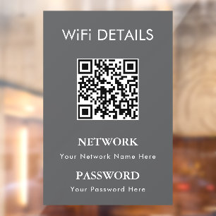 Autocollant Pour Fenêtre Accès au réseau WiFi   Affichage du mot de passe d