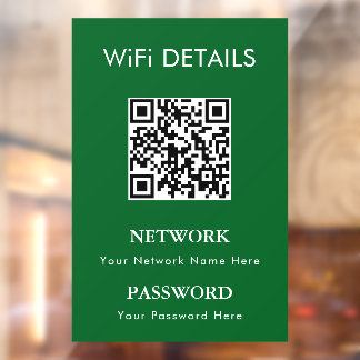 Autocollant Pour Fenêtre Accès au réseau WiFi | Affichage du mot de passe d