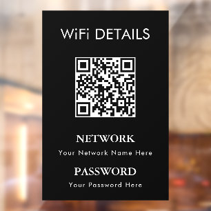 Autocollant Pour Fenêtre Accès au réseau WiFi   Affichage du mot de passe d