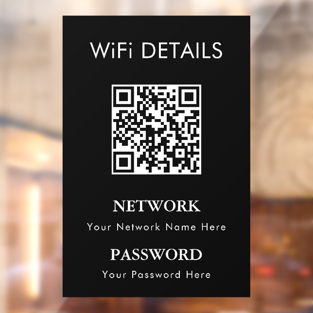 Autocollant Pour Fenêtre Accès au réseau WiFi | Affichage du mot de passe d (Feuille 2)