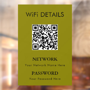 Autocollant Pour Fenêtre Accès au réseau WiFi Affichage du mot de passe p