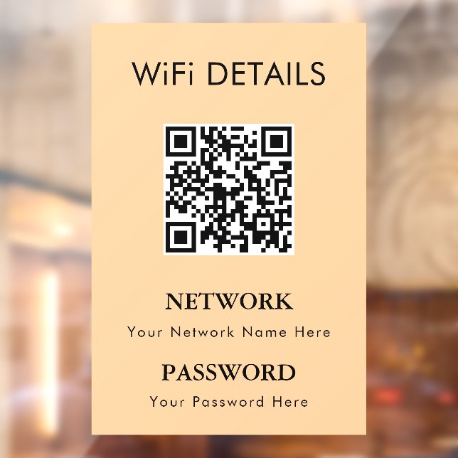 Autocollant Pour Fenêtre Accès réseau WiFi | Affichage du mot de passe du c (Feuille 2)