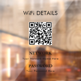 Autocollant Pour Fenêtre Accès réseau WiFi | Affichage du mot de passe du c