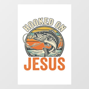 Autocollant Pour Fenêtre Accro à Jésus Bass Fishing Vintage Foi