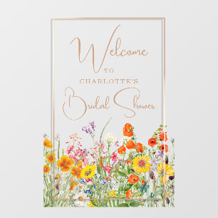 Autocollant Pour Fenêtre Accueil de Fête de Fiançailles aux Fleurs Sauvages