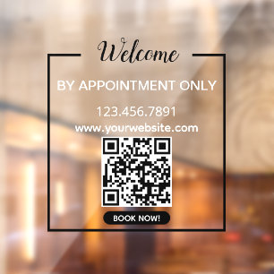 Autocollant Pour Fenêtre Accueil du livre d'affaires Qr Code