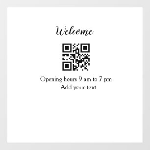 Autocollant Pour Fenêtre Accueil simple ouverture bienvenue code barre QR a