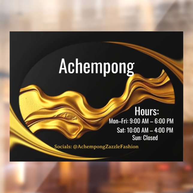 Autocollant Pour Fenêtre Achempong Personalized Glass Door Decal: Gold Wave (Feuille 2)