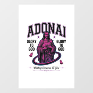 Autocollant Pour Fenêtre Adonai Gloire à Dieu Vintage Vector Design Chrétie