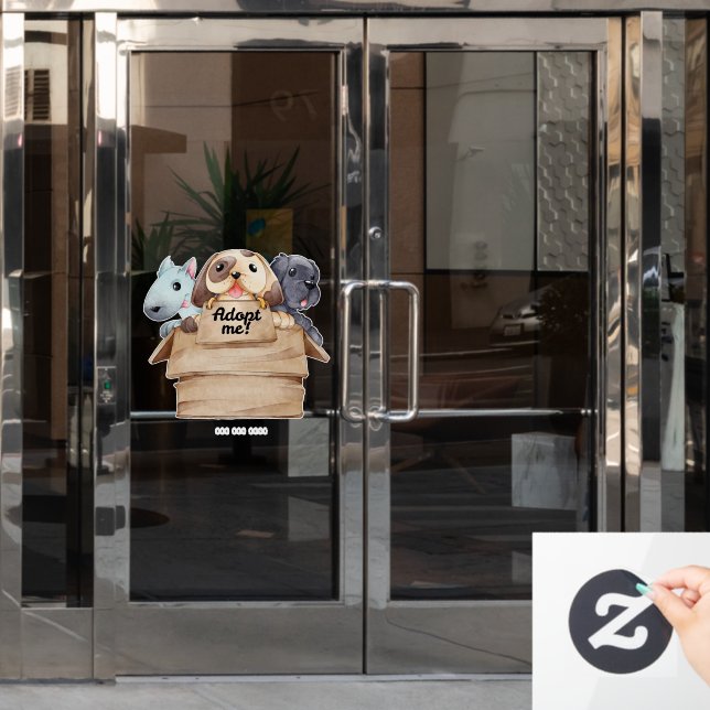 Autocollant Pour Fenêtre Adoption d'animaux  (Porte de bureau)