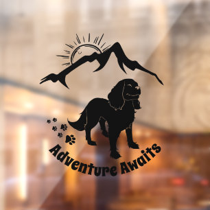 Autocollant Pour Fenêtre Adventure Attend Randonnée Cavalier Spaniel  