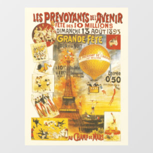 Autocollant Pour Fenêtre Affiche Antique de la Grande Fête Foire de Paris