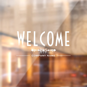 Autocollant Pour Fenêtre Affiche de bienvenue décorative,