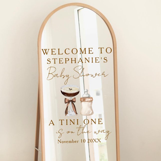 Autocollant Pour Fenêtre Affiche de bienvenue miroir Baby shower Martini (Créateur téléchargé)