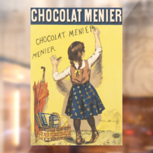 Autocollant Pour Fenêtre Affiche vintage 1892 Chocolat Menier Jeune Fille f