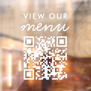 Autocollant Pour Fenêtre Afficher notre menu Code QR