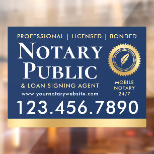 Autocollant Pour Fenêtre Agent de signature de prêt public notaire Marine B