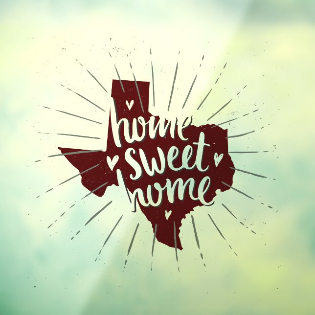 Autocollant Pour Fenêtre Aggie Maroon Home Sweet Home Texas (Feuille 3)