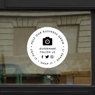 Autocollant Pour Fenêtre Aidez notre entreprise à grandir   Snap Share Médi