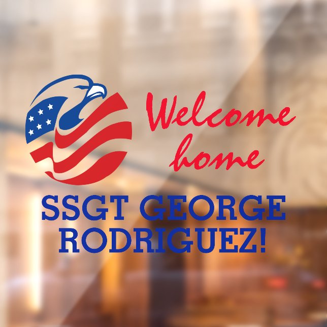 Autocollant Pour Fenêtre Aigle patriotique Bienvenue Accueil Membre militai (Feuille 2)