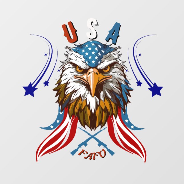 Autocollant Pour Fenêtre Aigle patriotique USA FAFO (Feuille)