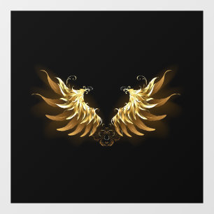 Autocollant Pour Fenêtre Ailes d'Ange d'or sur arrière - plan noir