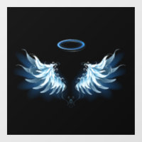 Ailes d'angle brillant bleu sur arrière - plan noi