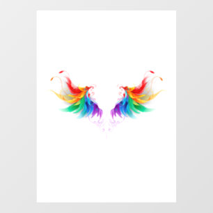 Autocollant Pour Fenêtre Ailes fluffy arc-en-ciel
