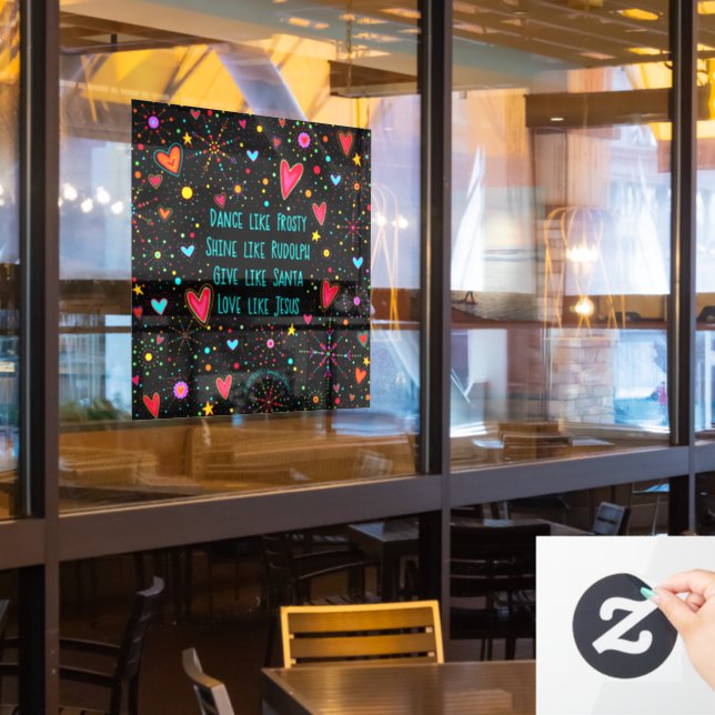 Autocollant Pour Fenêtre Aimez comme Jésus ! Clôture de fenêtre "Inspirivit (Fenêtre du restaurant)