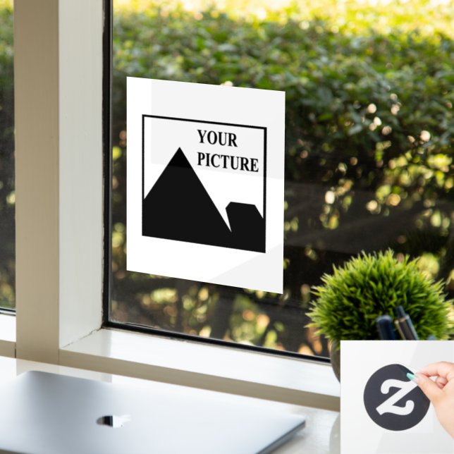 Autocollant Pour Fenêtre Ajouter le nom de l'entreprise de photo personnali (Bureau)