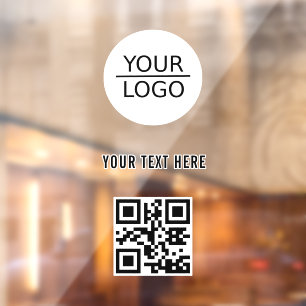 Autocollant Pour Fenêtre Ajouter un code QR de logo Texte personnalisé Prom