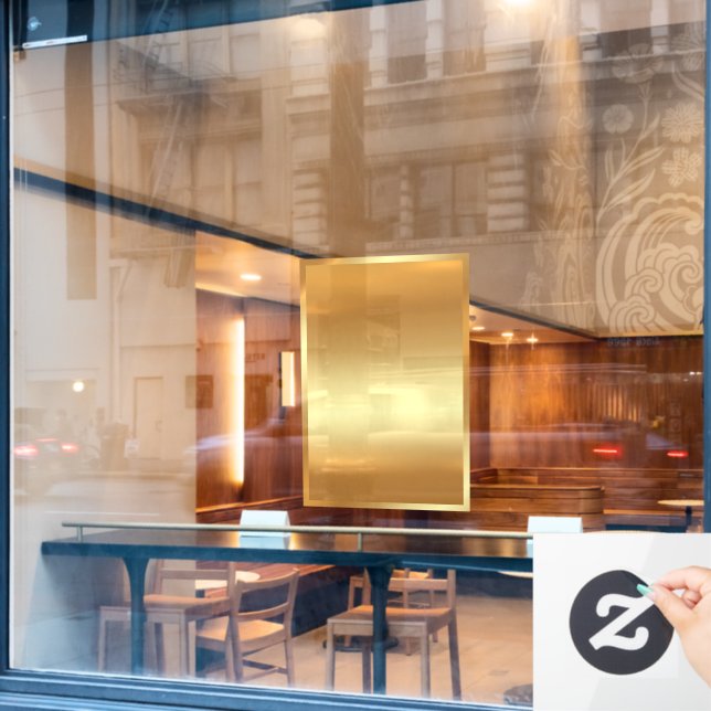 Autocollant Pour Fenêtre Ajouter un code QR Texte Logo Arrière-plan vide Mo (Fenêtre de café)