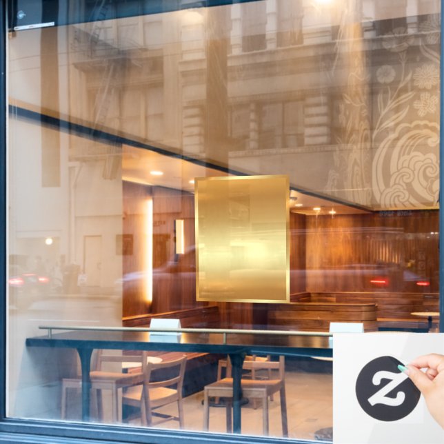 Autocollant Pour Fenêtre Ajouter un code QR Texte Logo Glamour Fond Blanc (Fenêtre de café)
