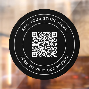 Autocollant Pour Fenêtre Ajouter un nom et votre site Web QR Code Couleur p