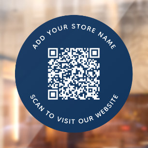 Autocollant Pour Fenêtre Ajouter un nom et votre site Web QR Code Couleur p