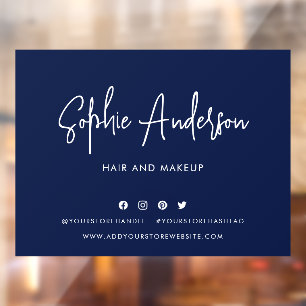 Autocollant Pour Fenêtre Ajouter un nom Script moderne médias sociaux coule