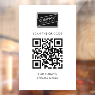 Autocollant Pour Fenêtre Ajoutez votre code QR et le logo de votre entrepri