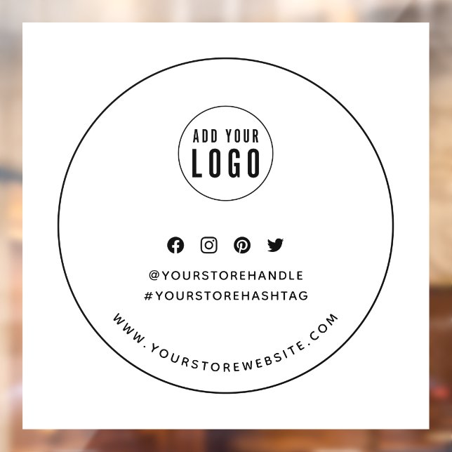 Autocollant Pour Fenêtre Ajoutez votre logo Bordure noire Marque des médias (Feuille 2)